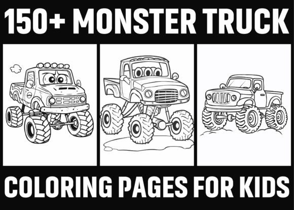 150 Monster Truck Coloring Pages - KDP