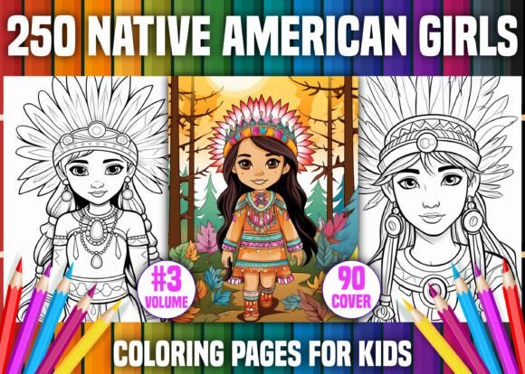 200 Native American Coloring Pages - KDP