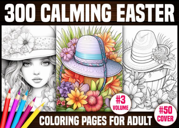 300 Calming Easter Coloring Pages - KDP