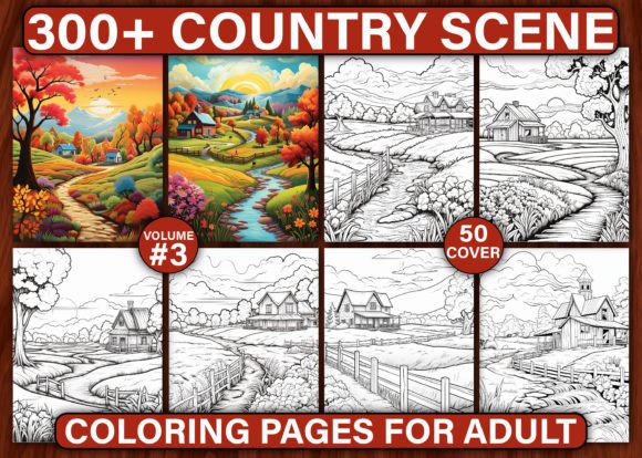 300 Country Scene Coloring Pages – KDP: A Practical Resource for Creative Professionals and Educators