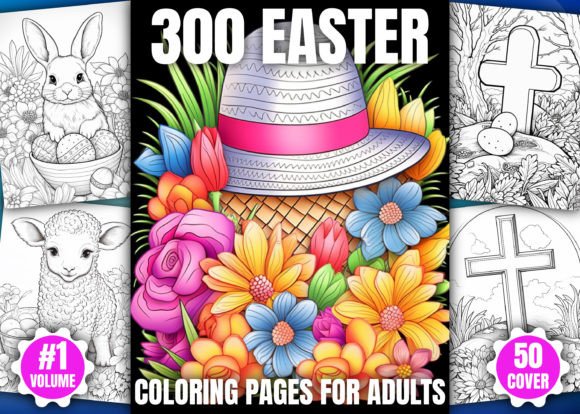 300 Easter Coloring Pages for Adults KDP