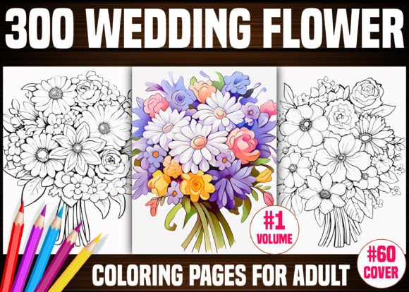 300 Wedding Flower Coloring Pages - KDP