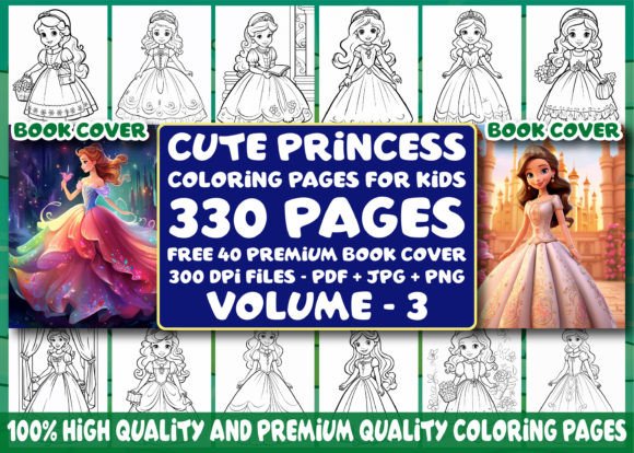 330 Cute Princess Coloring Pages - KDP
