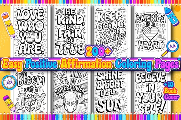 Easy Positive Affirmation Coloring Pages