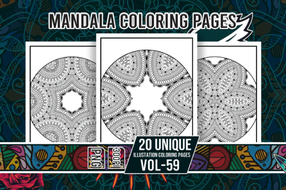 Mandala Coloring Pages Vol-59 Interiors: Calm, Creativity, and KDP Profit—All in One Download