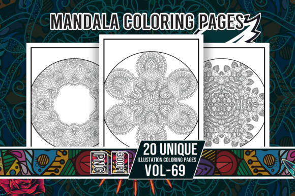 Mandala Coloring Pages Vol-69 Interiors: A Print-Ready Resource for Mindful Design and Commercial Creativity
