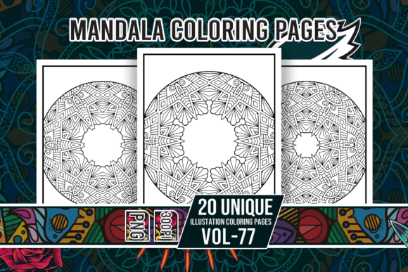 Mandala Coloring Pages Vol-77 Interiors: A Print-Ready Resource for Mindful Design and Commercial Publishing