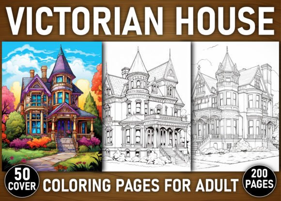 Victorian House Coloring Pages for KDP
